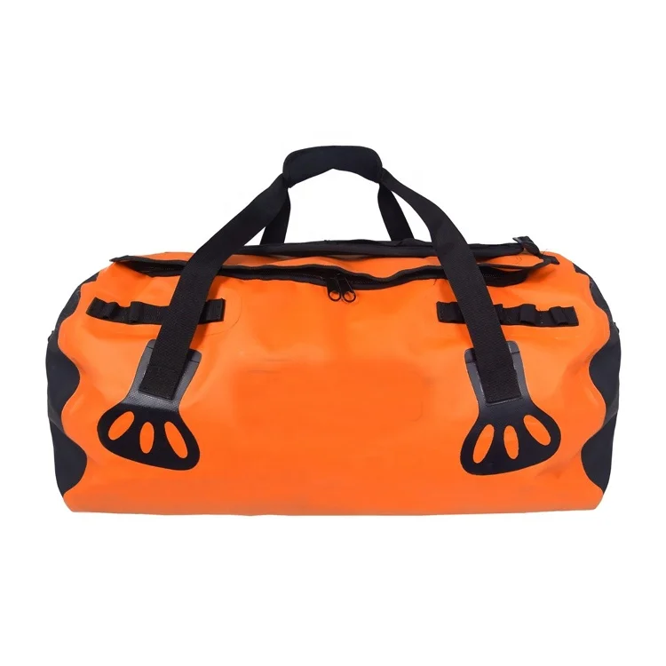 

60L Survival Expedition Holdall Orange Color Watertight Seams Versatile Rucksack Dry Bag Duffel For Outdoor Camping