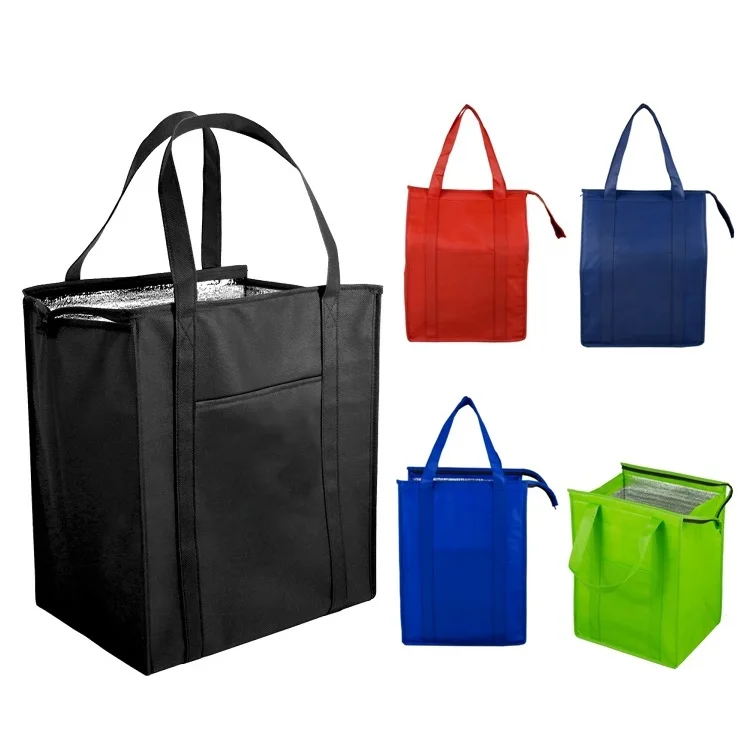 Custom Imprint Portable Non-woven Large Insulated Tote Bag Thermal ...