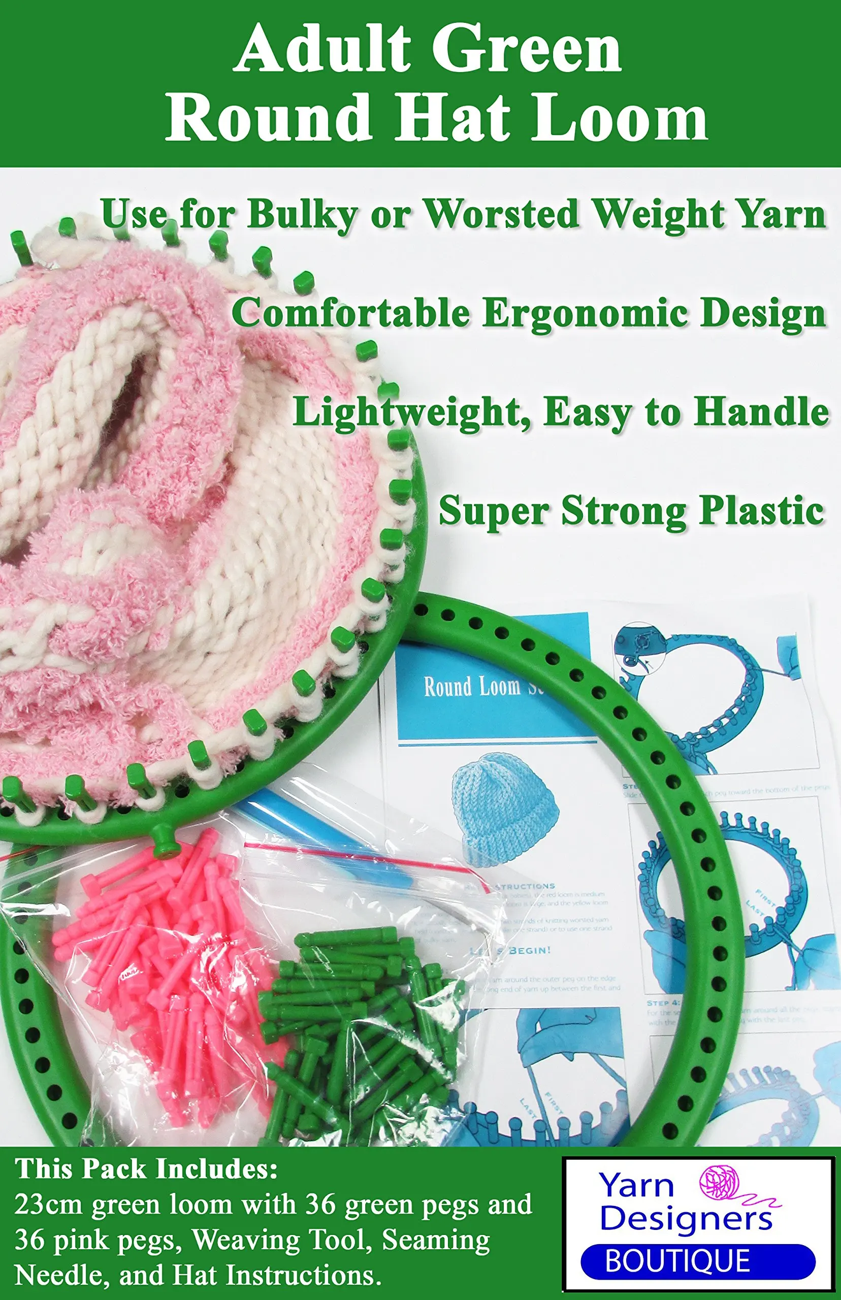 Kocome 24 CM Green Round Circle Hat Knitter Knifty Knitting Knit Loom Kit