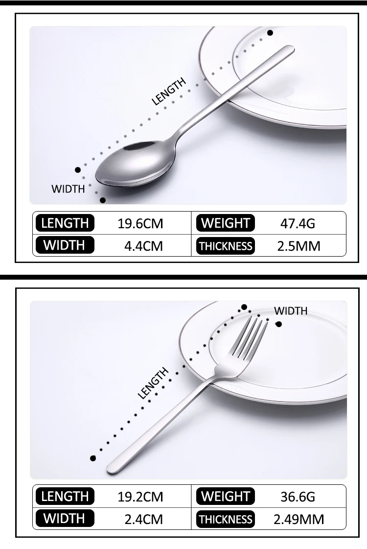 Wholesale Silver Stainless Steel Spoon Fork Knife Bulk Flatware Set