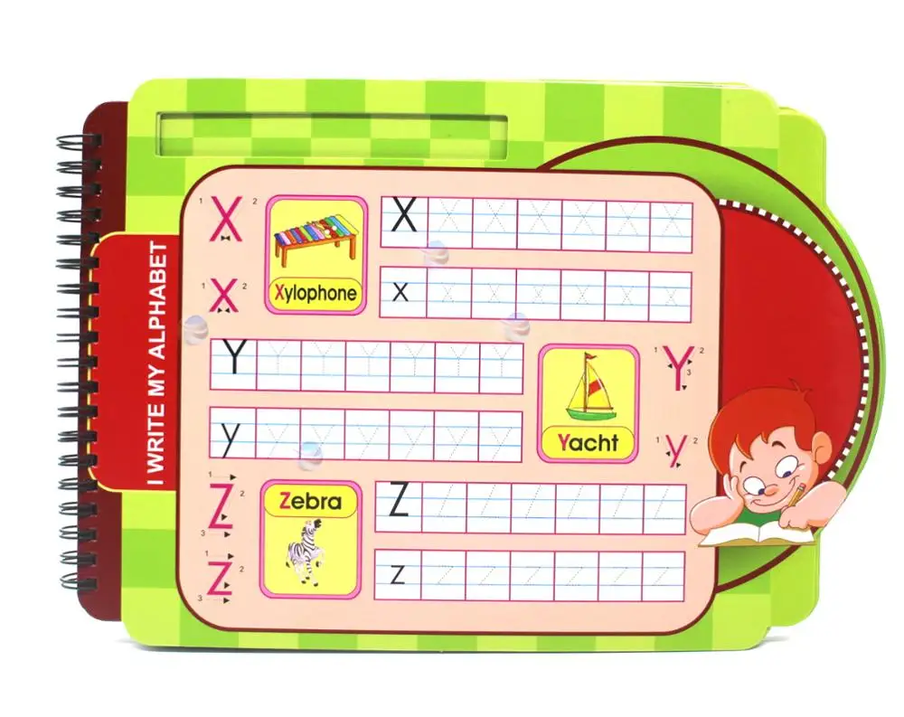 
Small Size Write and wipe writing english alphabet book printing 