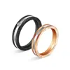 New Year Girls Gift Stainless Steel Simple Couple Black Gold Custom Ring I am With You Letter Diamond Engagement Rings