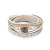2019 Multi Layered Leather Bracelet Braided Wrap Cuff Bangle with Magnetic Clasp Handmade Jewelry for Women