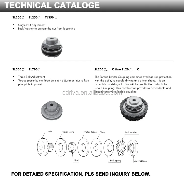 Reliable And High Precision Torque Limiter With Timing Pulley Coupling Miki Pulley For Various