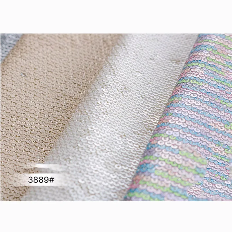 
High quality tulle embroidery silver sequin fabric  (62180741449)