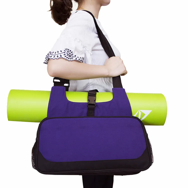 

Heavy Duty Fashion Canvas Exercise Yoga Mat Carry Bag for Yoga Plates, Purple,grey,black