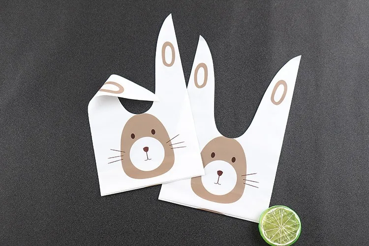 Cute Rabbit Ear Cookie Bags Selfadhesive Plastic Bags Easter Bunny Ear