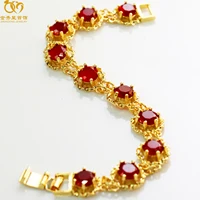 

JinXiuXing High Quality Gifts Jewelry Gold Plated different color Cubic Zircon 24k Gold Plated Bracelet for Women