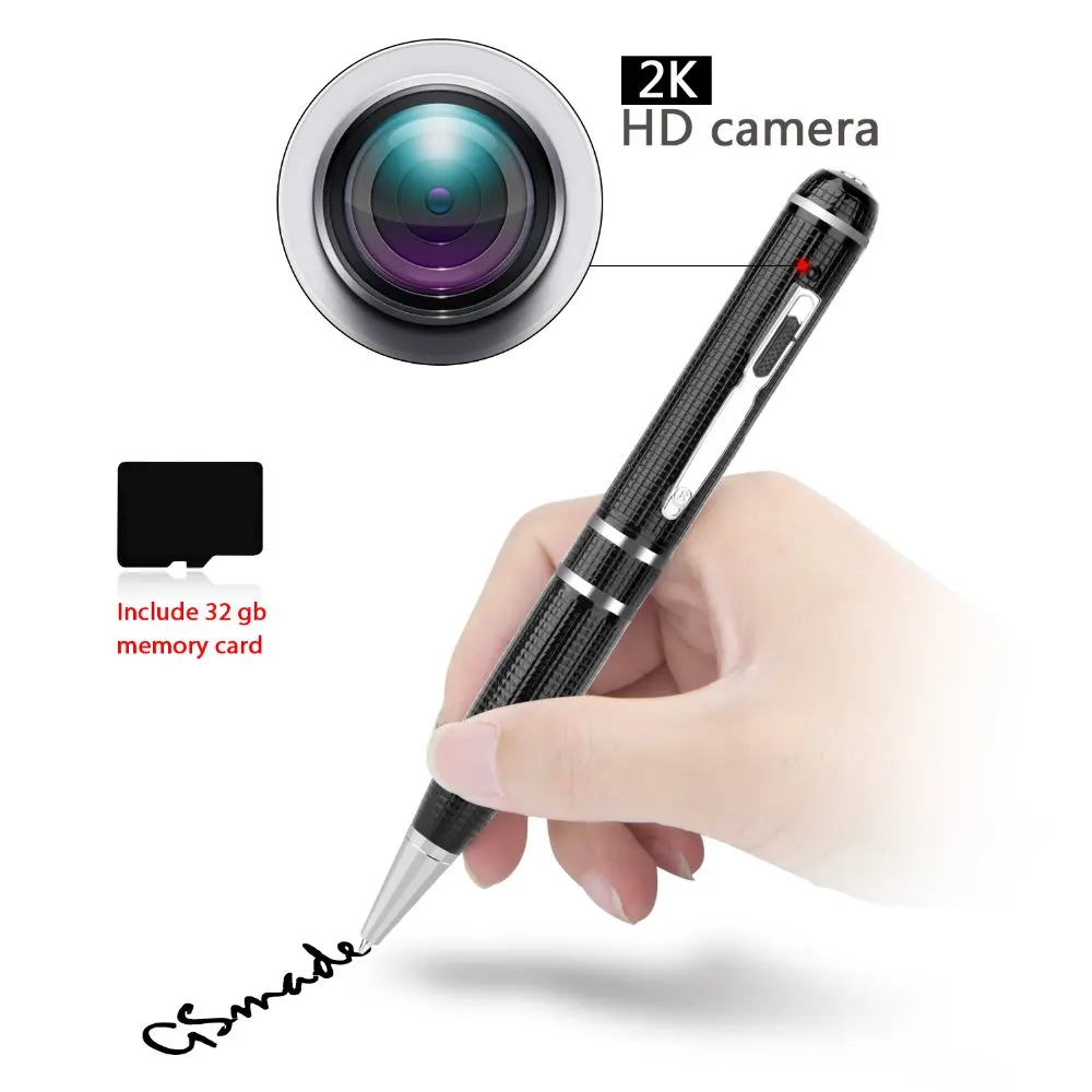 Made in China High Quality Invisible 2K Mini Hidden Spy Pen Camera with 16G Capacity, Pen Hidden Camera with Night Vision