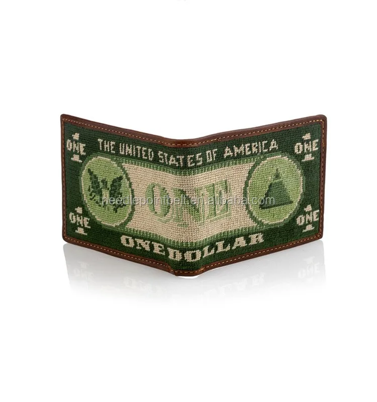 Monogram Men Dollar Bill Needlepoint Full Wallet Buy Needlepoint Full
