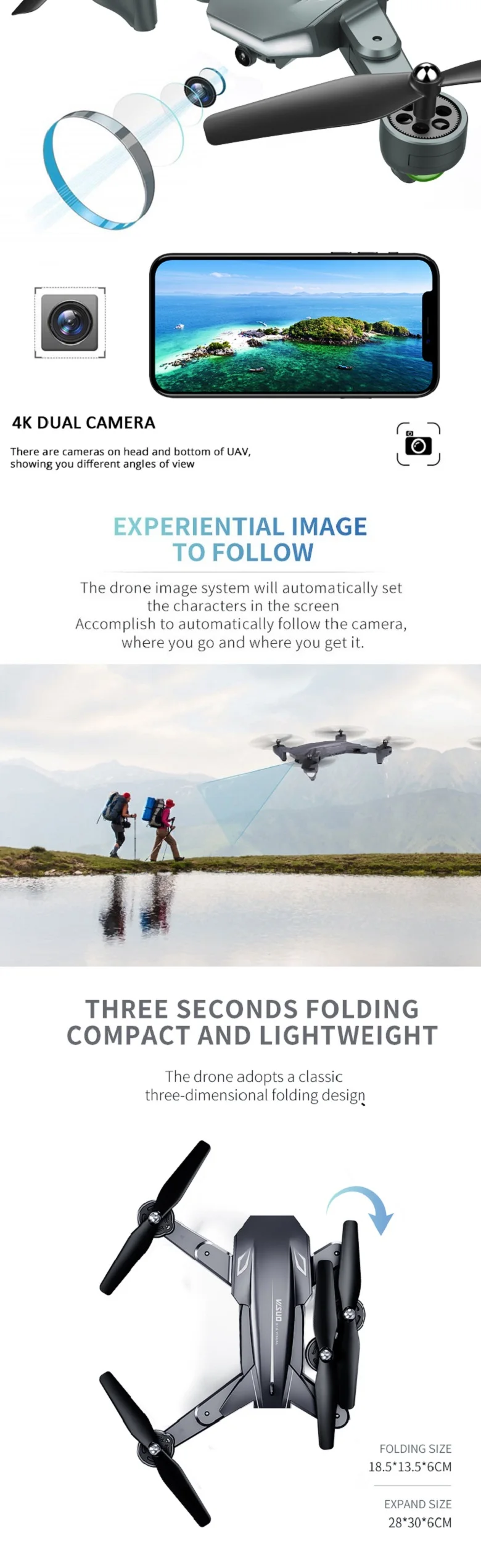 E-commerce Top selling Dron with 50 Times Zoom WiFi camera drone 4K Dual Camera Optical Flow rc Quadcopter drone mini VS SG106.jpg