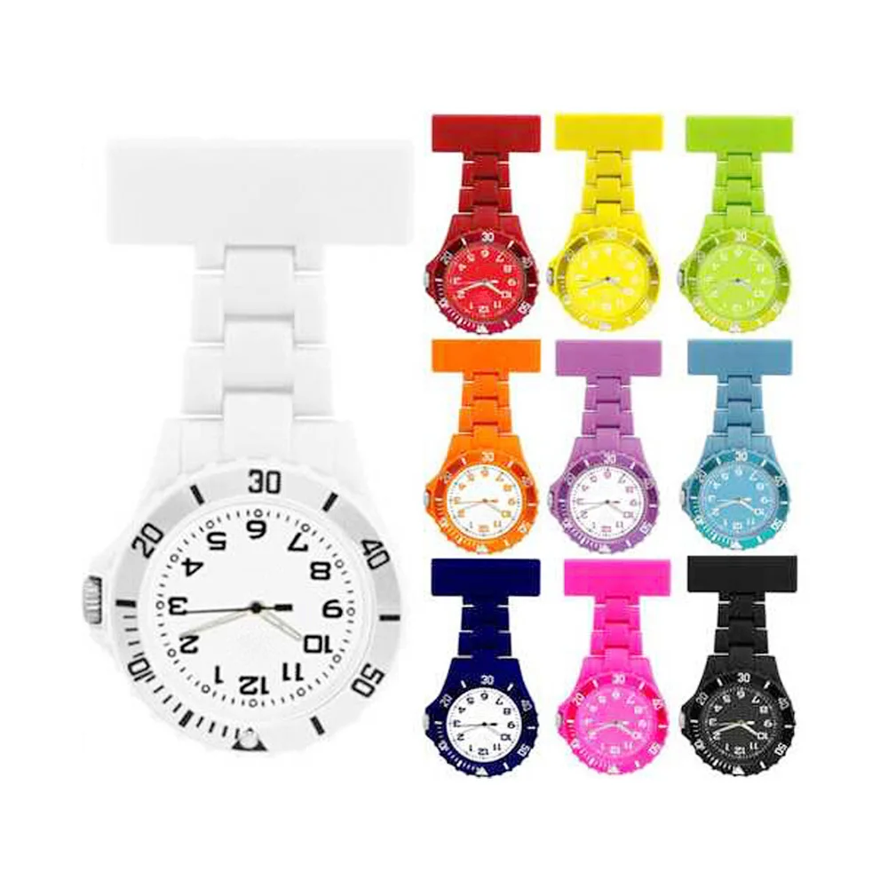 

Silicone Nurse Clock with Various Color Hospital Watch Nice Rubber 2020 Plastic Alloy Stainless Steel Unisex Analog 40mm, White/blue/red/yellow/green/violet/black/pink (optional)