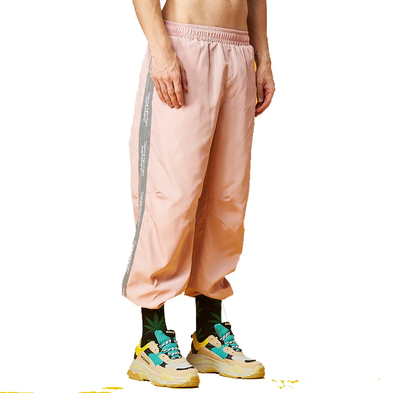 

2018 autumn tide brand sports pants 3M reflective unisex loose windbreaker pants