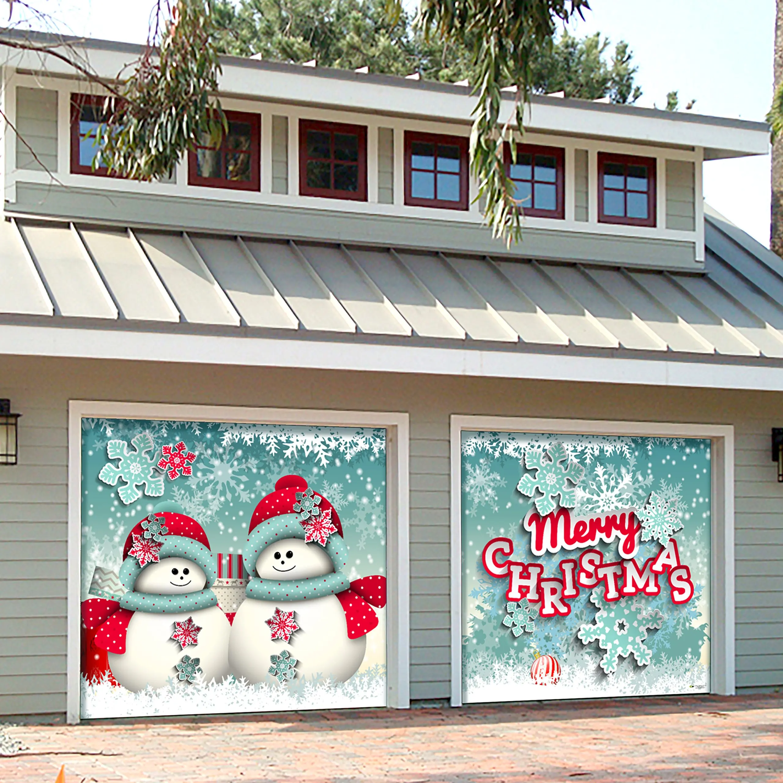 Buy Christmas Snowman Garage Door Covers 3d Banners Christmas