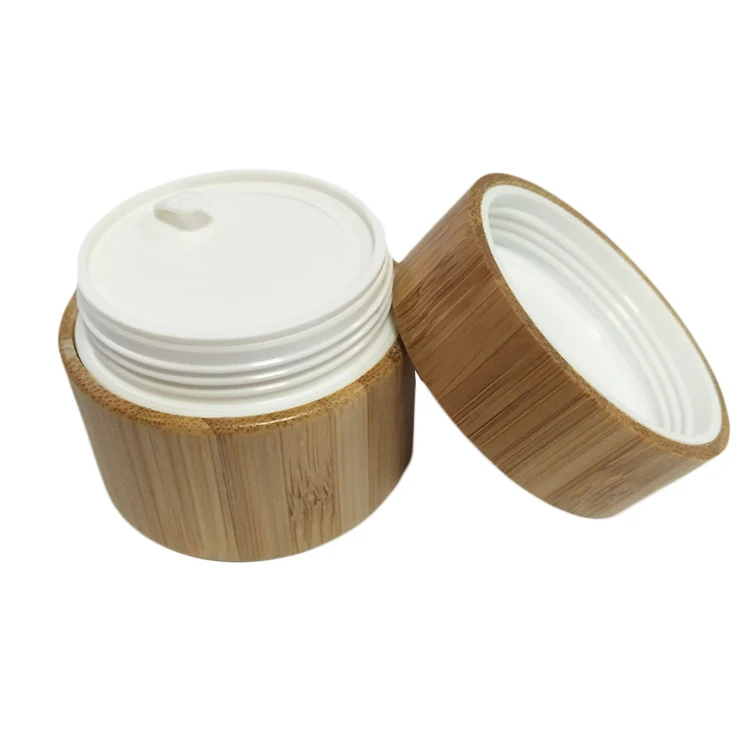 4 Oz Frosted Glass Jar With Bamboo Lid,50ml Wooden Bamboo Jar,Bamboo