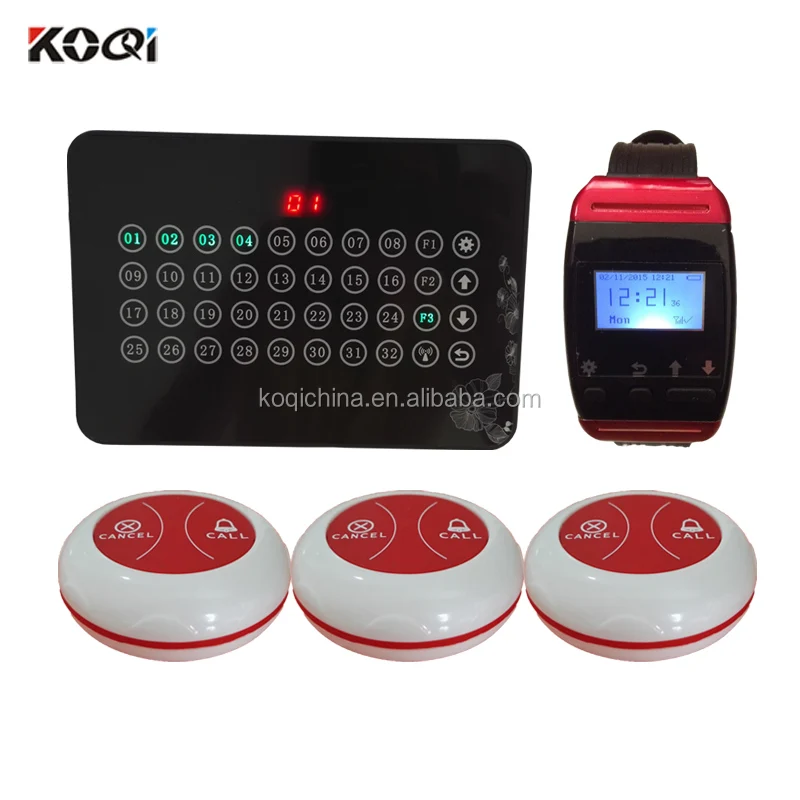 

433.92MHZ Paging Bell Wireless Restaurant Buzzer Caller Table Call/Calling Button Calling Equipment Wireless Waiter Pager System, N/a