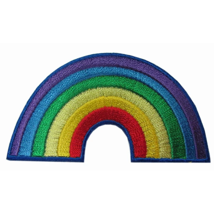 

Rainbow Patch for Clothing Iron On Embroidered Sew Applique Cute Patch, 2colors