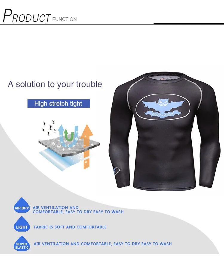 Design Your Own Printed Rash Guards Wholesale Mens Long Sleeve Workout Clothing