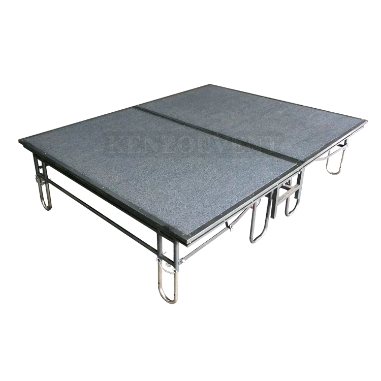 Mobile steel folding stage