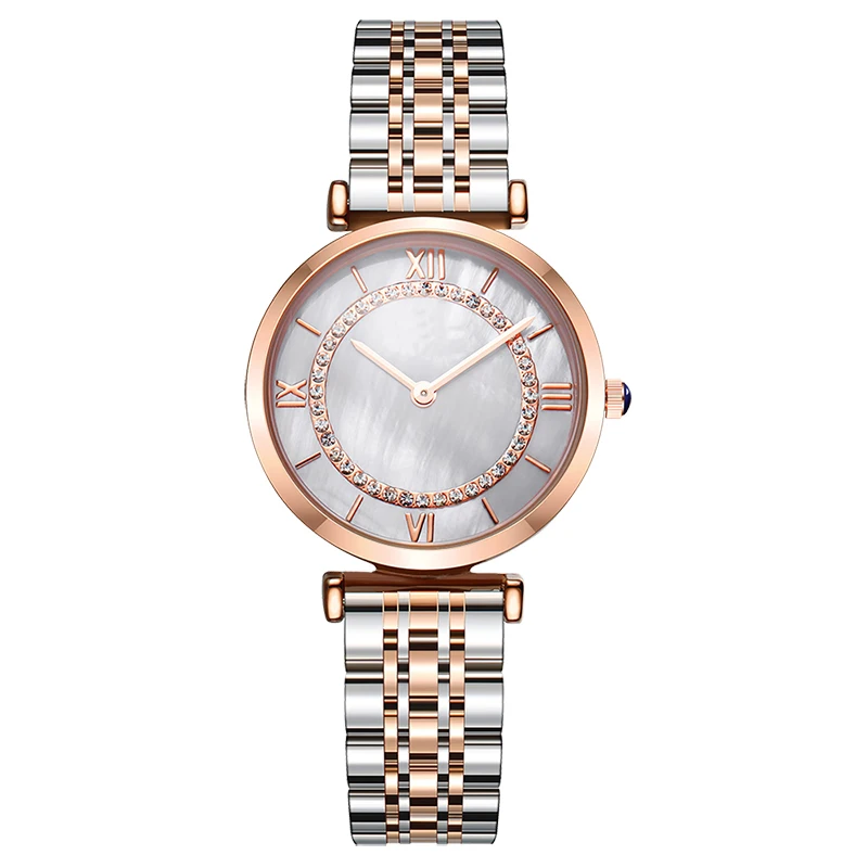 watches ladies women rose gold watch elegant pearl mop dial in wristwatches
