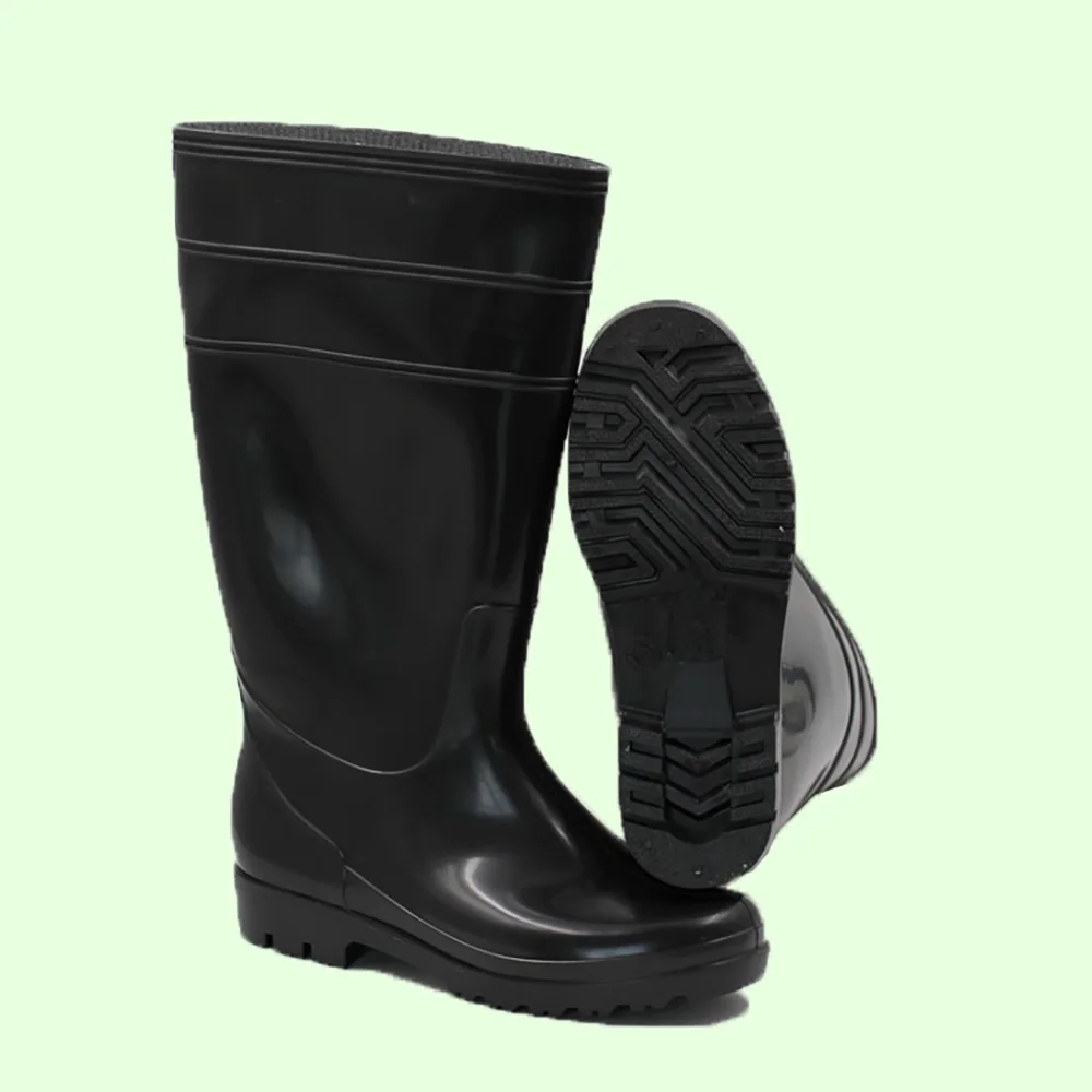 

Wellies/Gumboots/PVC Boots from China factory, Black upper yellow sole