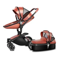 

EN1888 approved leather baby pram 3 in 1 baby stroller 220