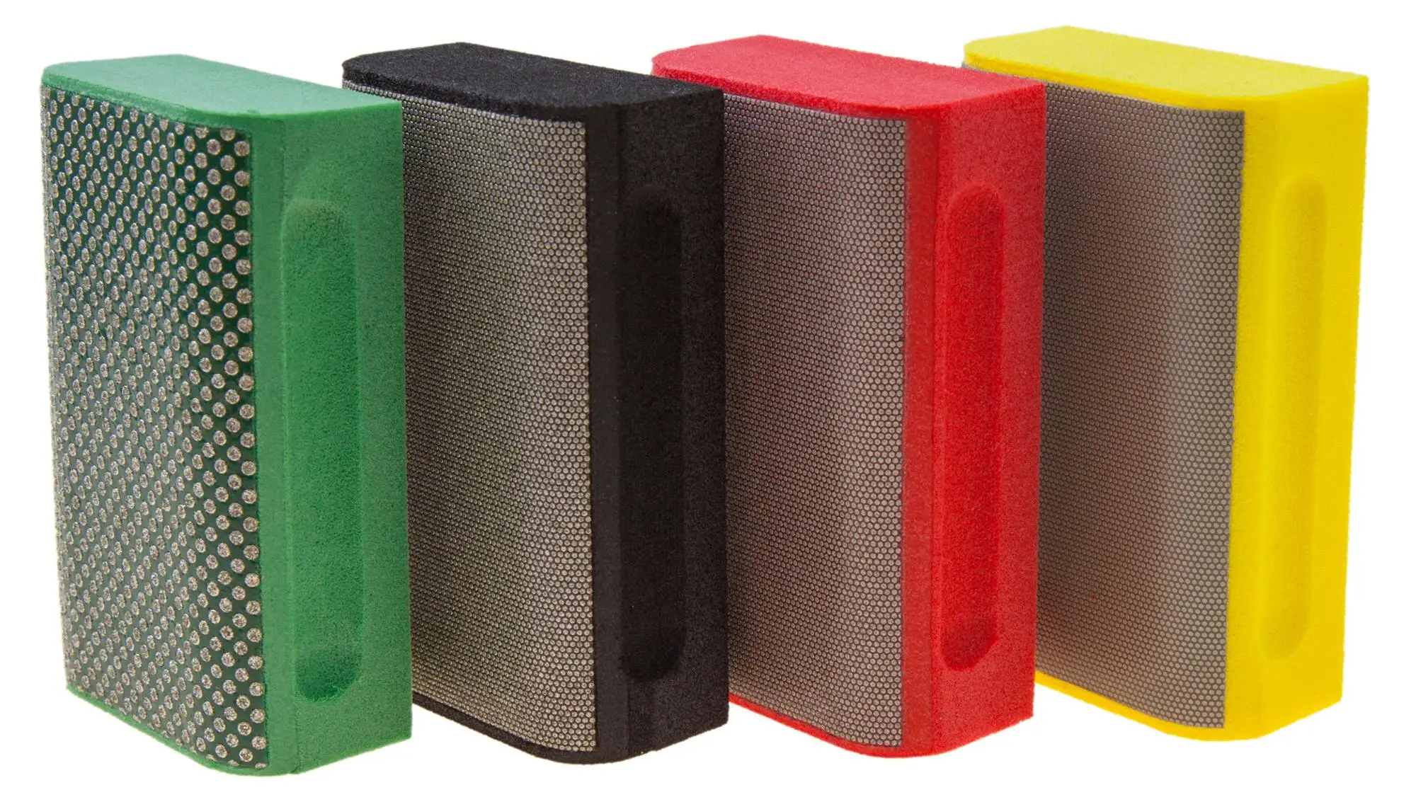 GLASS POLISH PRO Diamond Hand Polishing Pad, Grit 60 Very Coarse Foam Sanding Block For Quick Stock Removal And Grinding Of Glass, Tiles, Ceramics