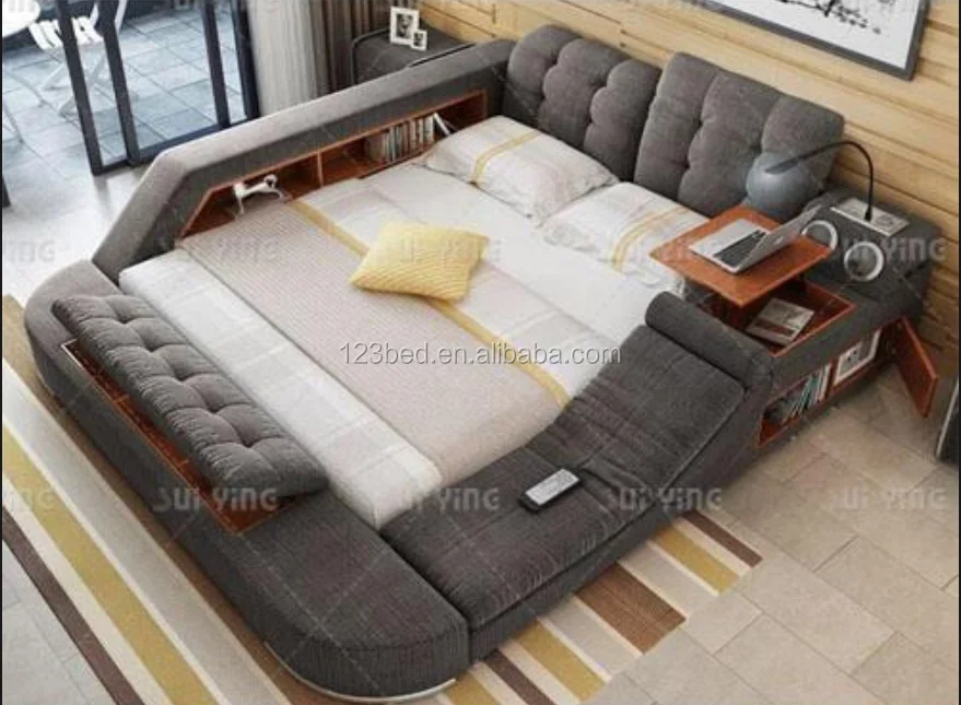 king bed frame wood modern