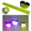 reflective plastic PVC slap snap wrap bands with a steel plate embedded reflector reflex snap wrap wrist magic armband