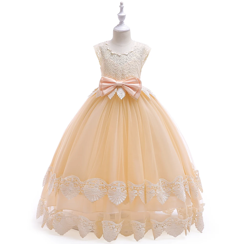 

Kids Frock Designs Pictures Fashion Clothing Birthday Wedding Formal Party Long Maxi Girls Smocked Dresses LP-207, As picture