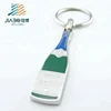cheap custom metal hard enamel beer/wine bottle shape keychain selling