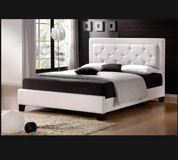 Modern Queen Size Luxury High Quality Upholstered Tufted Leather Bed Full Beds White Modern Queen Size Luxury High Quality Upholstered Tufted Leather Bed Full Beds White