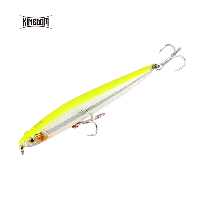 

KINGDOM Model 7504 Slow Sinking Pencil 95mm 19g/80mm 14g Artificial Hard Bait Wobbler New Arrival For Sea Bass Fishing Lure