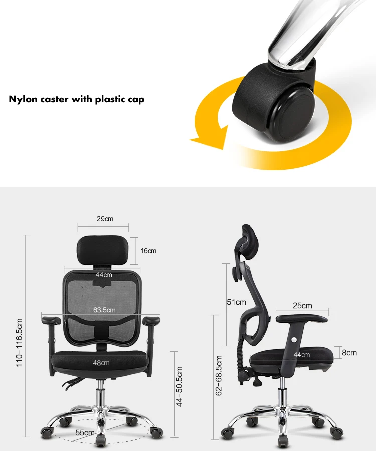 Cheap used black mesh high back ergonomic staff office chair