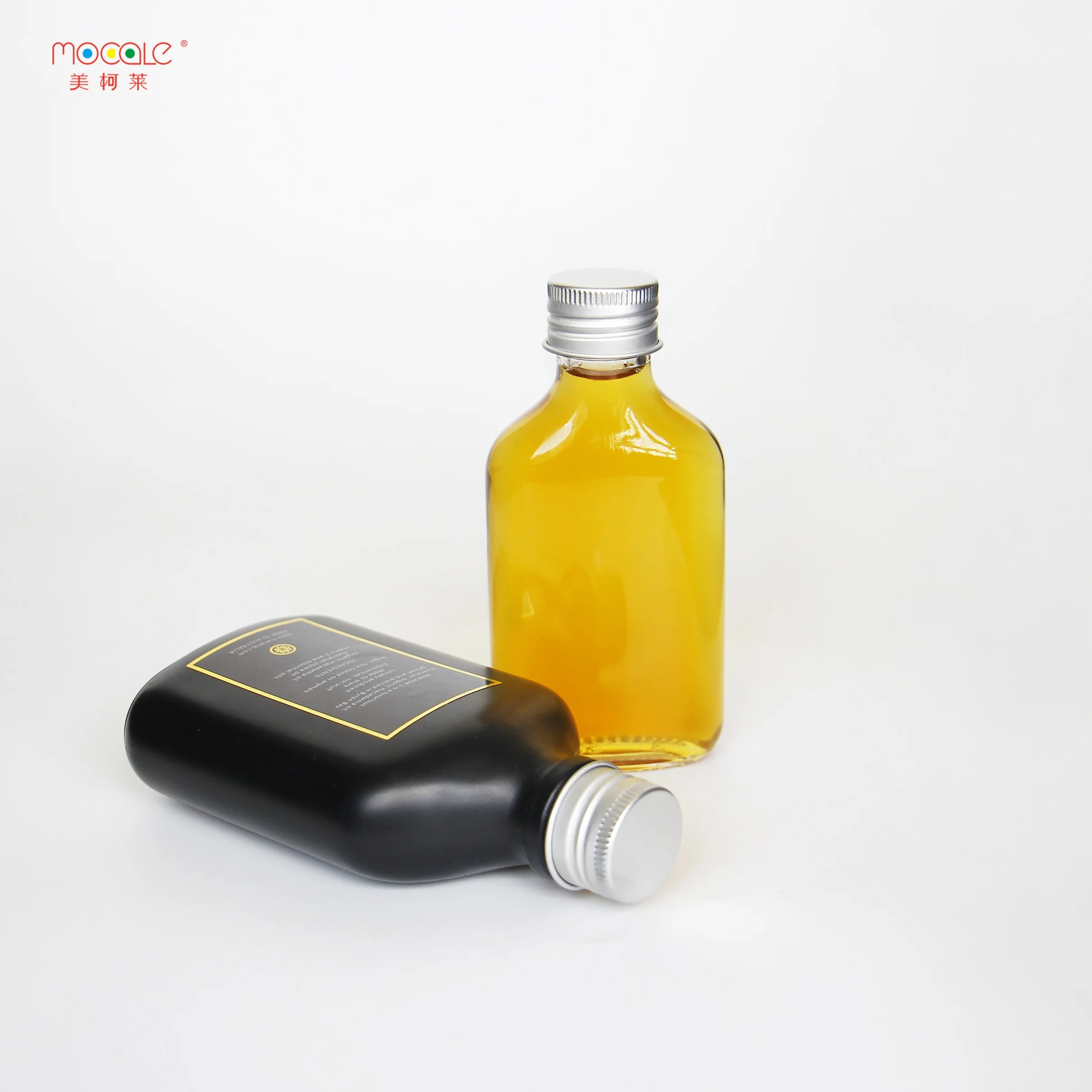 High Quality Clear Flat Flask Liquor Bottle 100ml Whiskey Bottle Glass