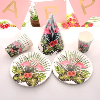 tropical paper plates