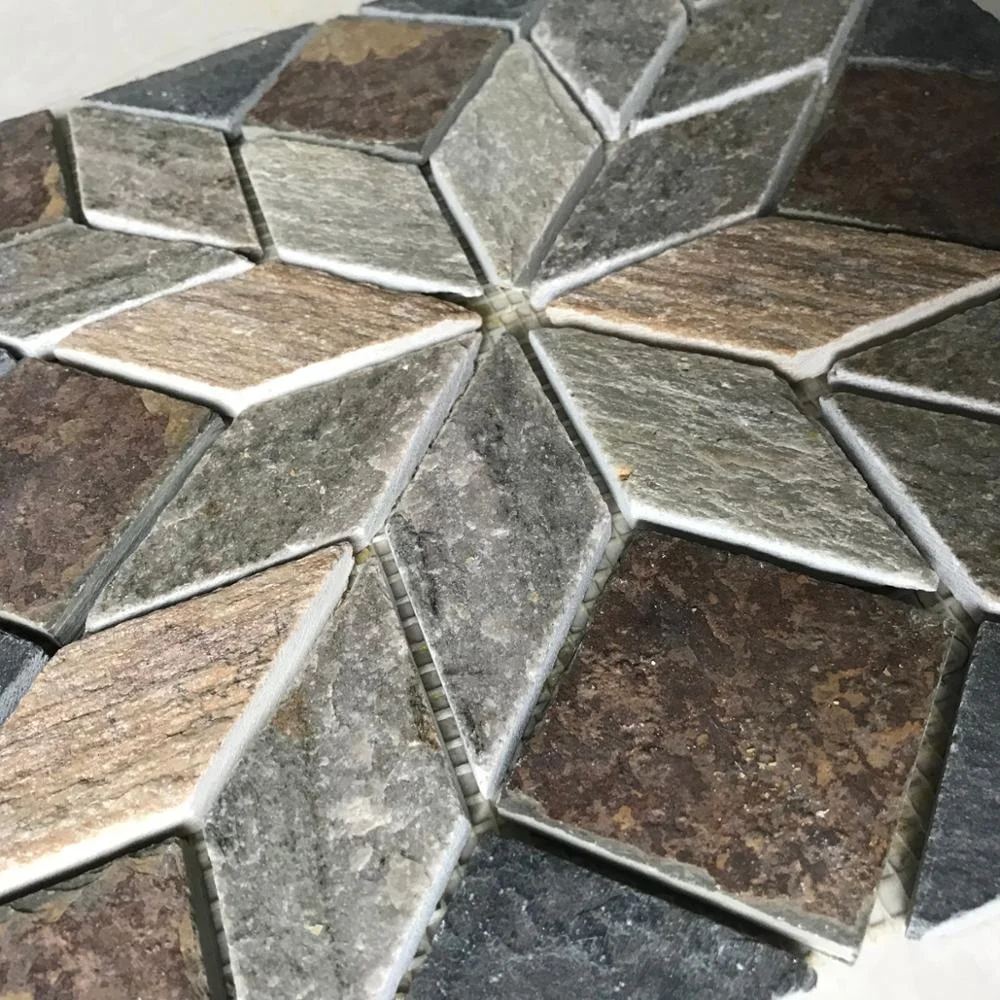 China natural mesh backing slate stone mosaic wall and floor tiles