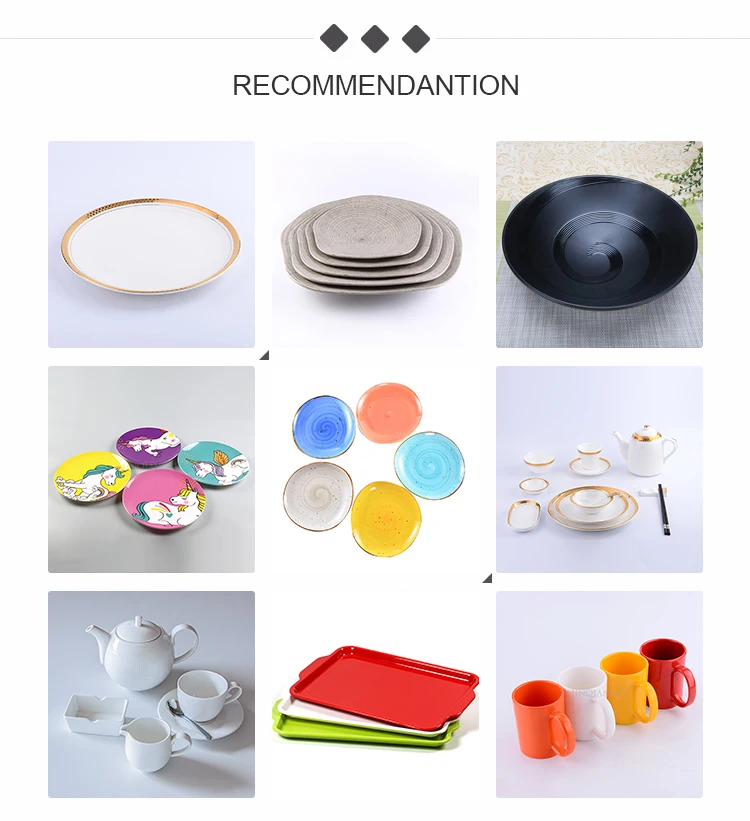 14" White Melamine 10 Custom Plates Melamine White Color Round Plate