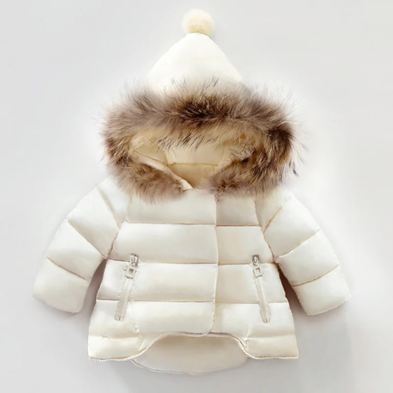 

2019 new design thickened children's real fur collar down jacket coat korean design 1-7 year old kids coat, White / black / red / purple / pink / sky blue