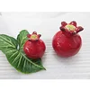Pomegranate shaped fancy items fruit shape red ceramic indoor christmas decoration for home display wedding gift