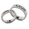 I LOVE YOU I KNOW metal rings tungsten stainless steel couple ring