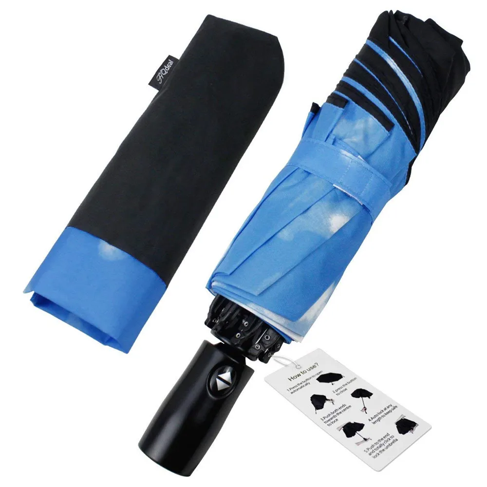 2019 New Product Ideas High Quality Auto Open 3 Folding Promotion Umbrella , Wholesale Premium Full Automatic Folding Umbrella