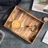 Torched Ottoman Wooden Rectangular Coffee Serving Tray