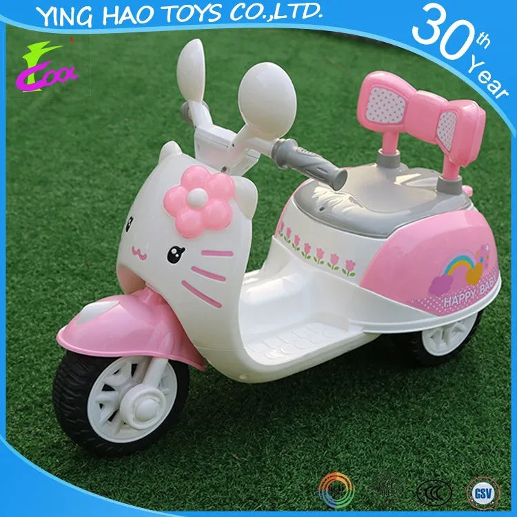 Cute Hello Kitty Girl Design Battery Ride On Pink Car With 3 Wheels ...