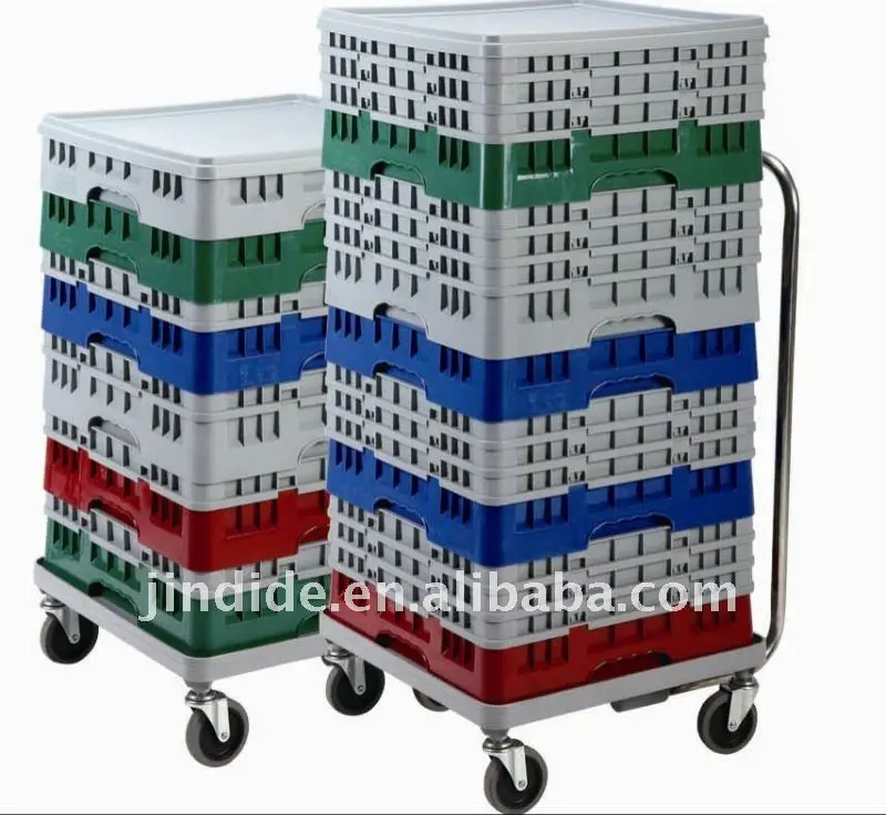 Plastic Glass Rack Dishwasher Glass Rack Trolley With Handle Hotel