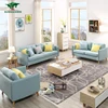 Factory Supply Wood Furniture Sofa Chair, Solid Wood Fabric Sofa, Living Room Wood Modern Sofa Set
