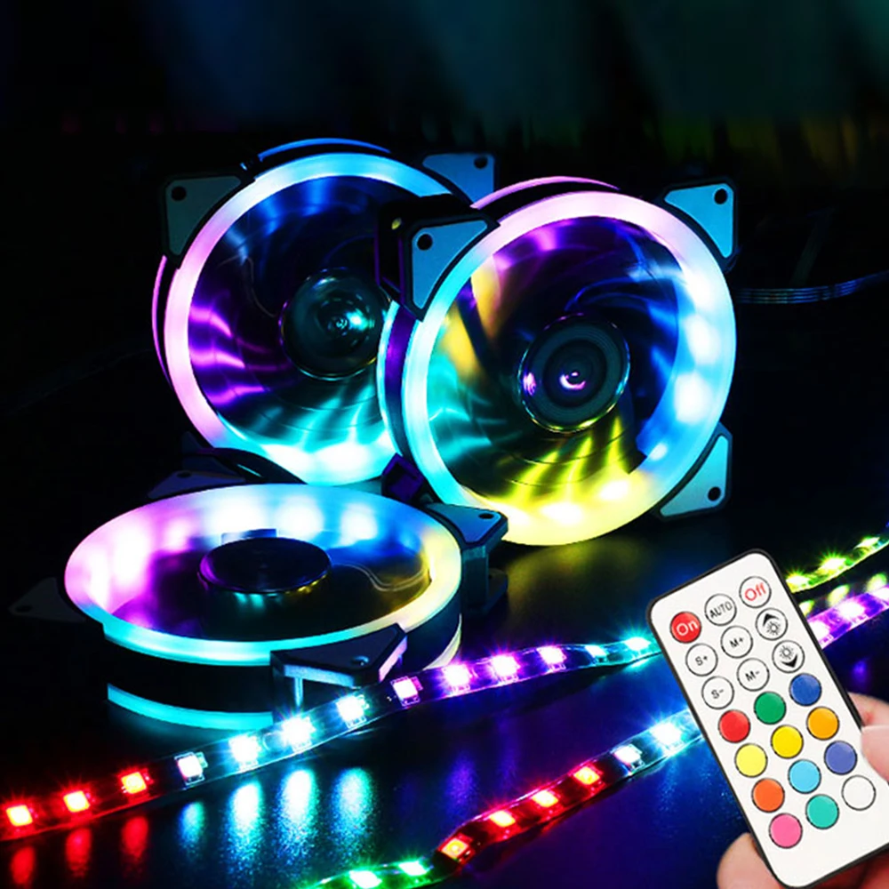 

120mm New 2RING Fan 5V Cooling RGB Outside LED Fan