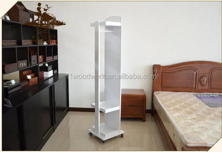 Floor Stand Wooden Full Length Dressing Mirror With Wheels