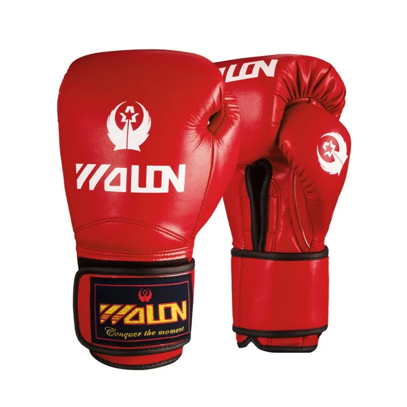 

Custom Logo Cowhide Leather Gloves Thai Wolon Private Label Pu Boxing Glove, Black/blue/golden/red