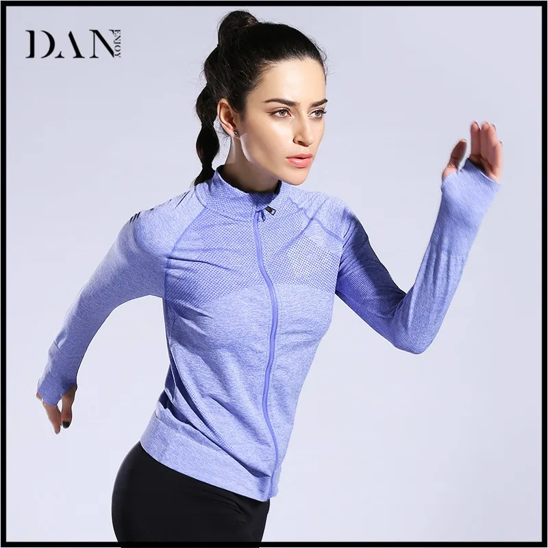 Running Fitness Round Neck Mesh Stitching Long Sleeve T Shirt Women Sportswear Crop Tops 